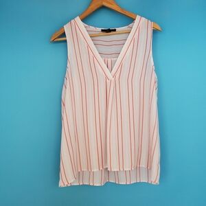 Forever 21 Blouse Size Large V-Neck Striped Sleeveless